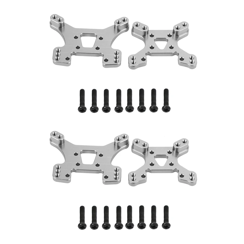 

2X 144001 Part Front And Rear Shock Tower Board Set Replacement Accessories Parts For 144001 1/14 4WD RC Car,Silver