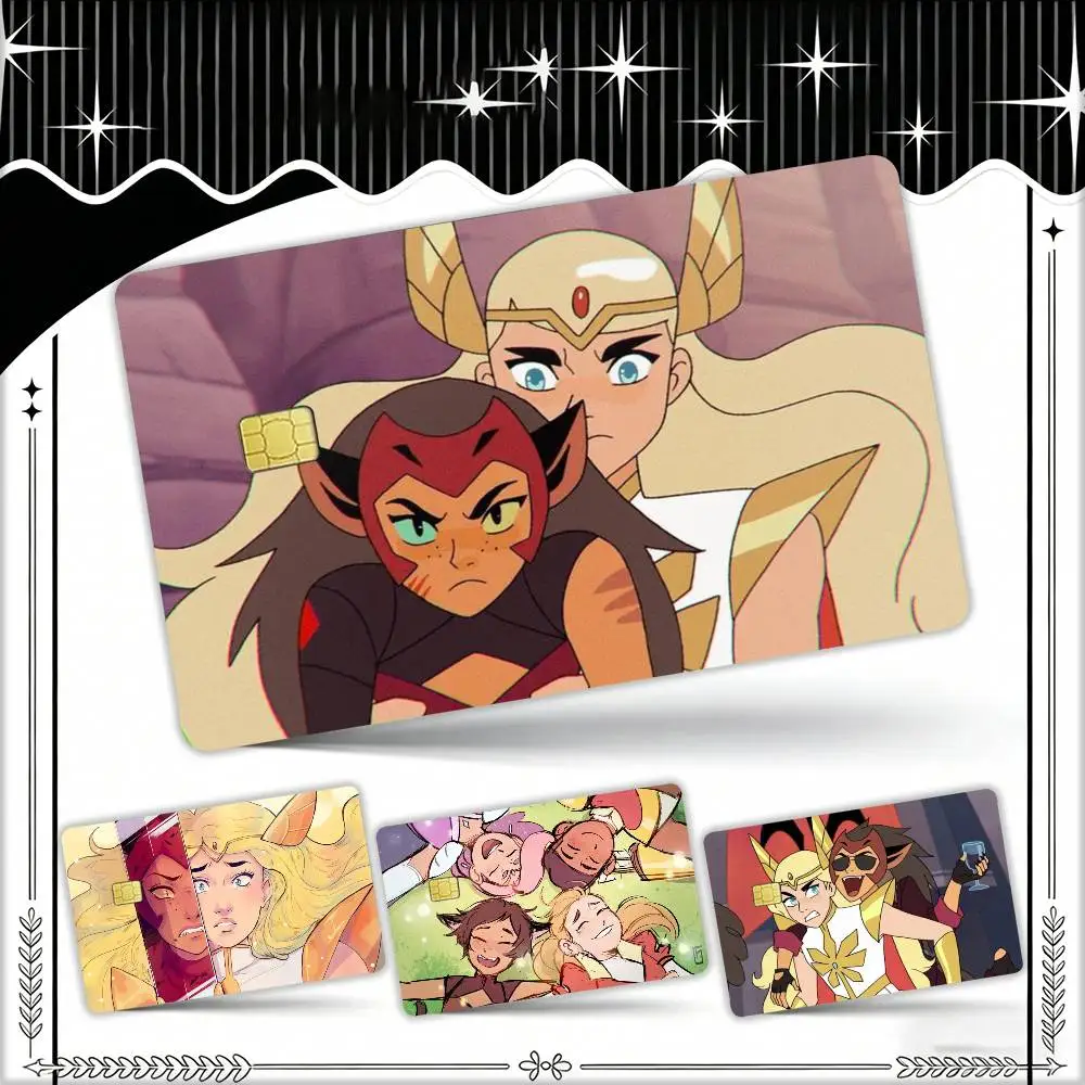 C-Catradora Shera Vintage Anime Película Protetora Impermeável Adesivos para Cartão de Crédito Débito Frontal Banco Ônibus