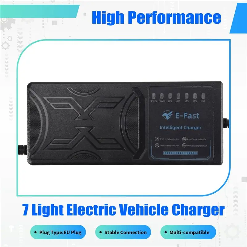 Steady 20AH Electric Vehicle 7 Light Display Power Display Current Leakage Protection/Full Pulse EU Plug