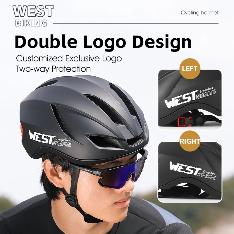 WEST BIKING Cycling Aero Helmet Ultralight MTB Road Bike Sports Safe Cap integrato Triathlon uomo donna attrezzatura per casco da corsa