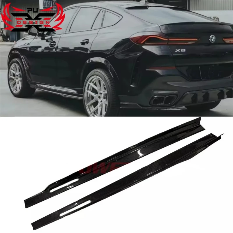 

LD Style For BMW X6 G06 Lci Carbon Fiber Side Skirt Side Bumper Lip Side Lower Diffuser Splitter Retrofit accessories Body Kit