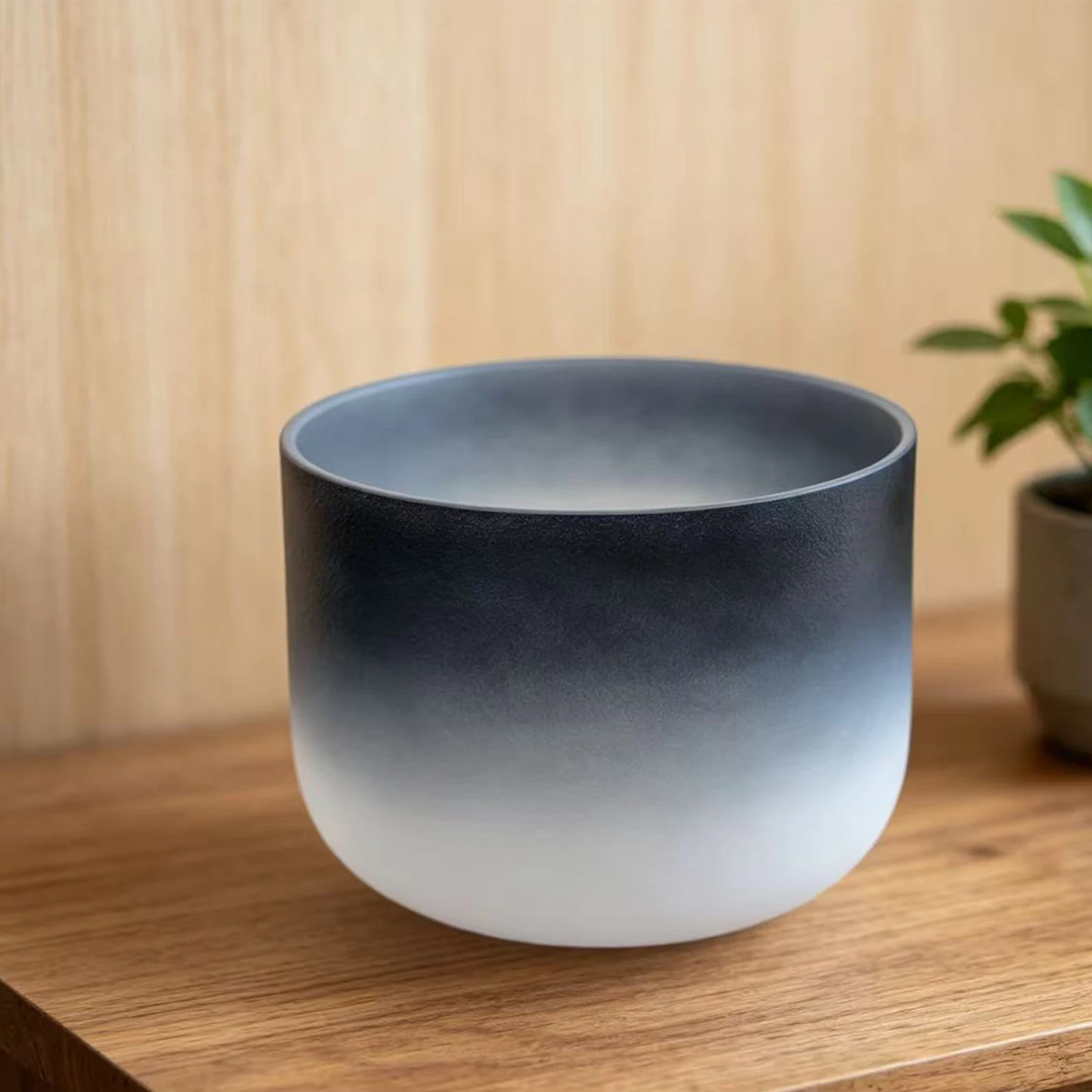 

Hey-eun 10inch Black Gradient Crystal Singing Bowl Frosted Quartz Sound Chakra Meditation Bowl with Rubber Mallet and O-ring