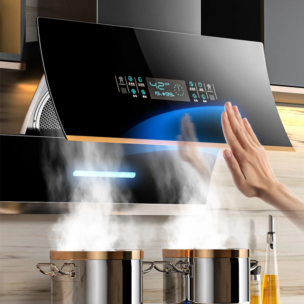 900MM Range Hood for Kitchen Exhaust Suction Host Built-in Side Suction Range  Automatic Cleaning Exhaust
