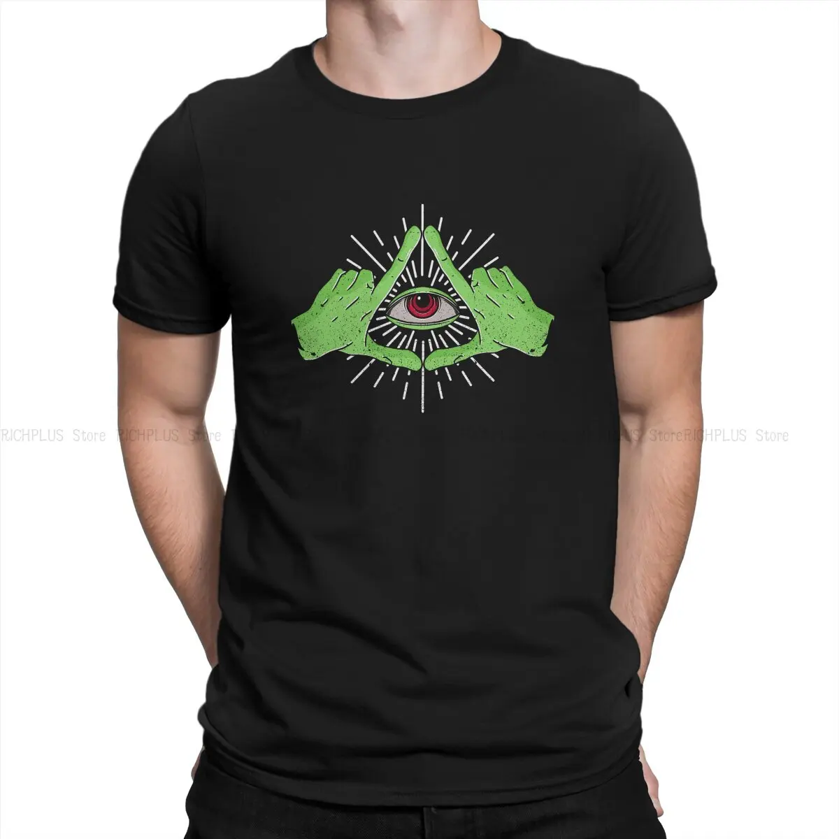 

Alien All Seeing Eye Conspiracy Hip Hop TShirt Eye Illuminati Casual Polyester T Shirt Newest T-shirt For Adult