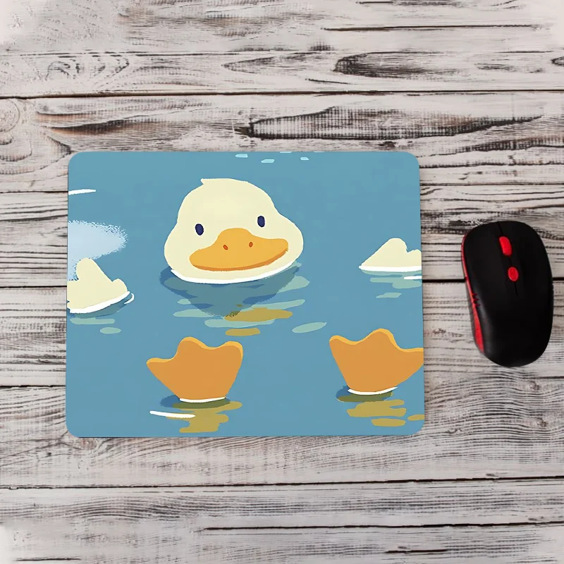 Cute Duck Swimming Anime Style Mouse Pad Desk Pad Natural Rubber,Anti-Slip Office Desk Mat Perfect Gift for Friends Girlfriend