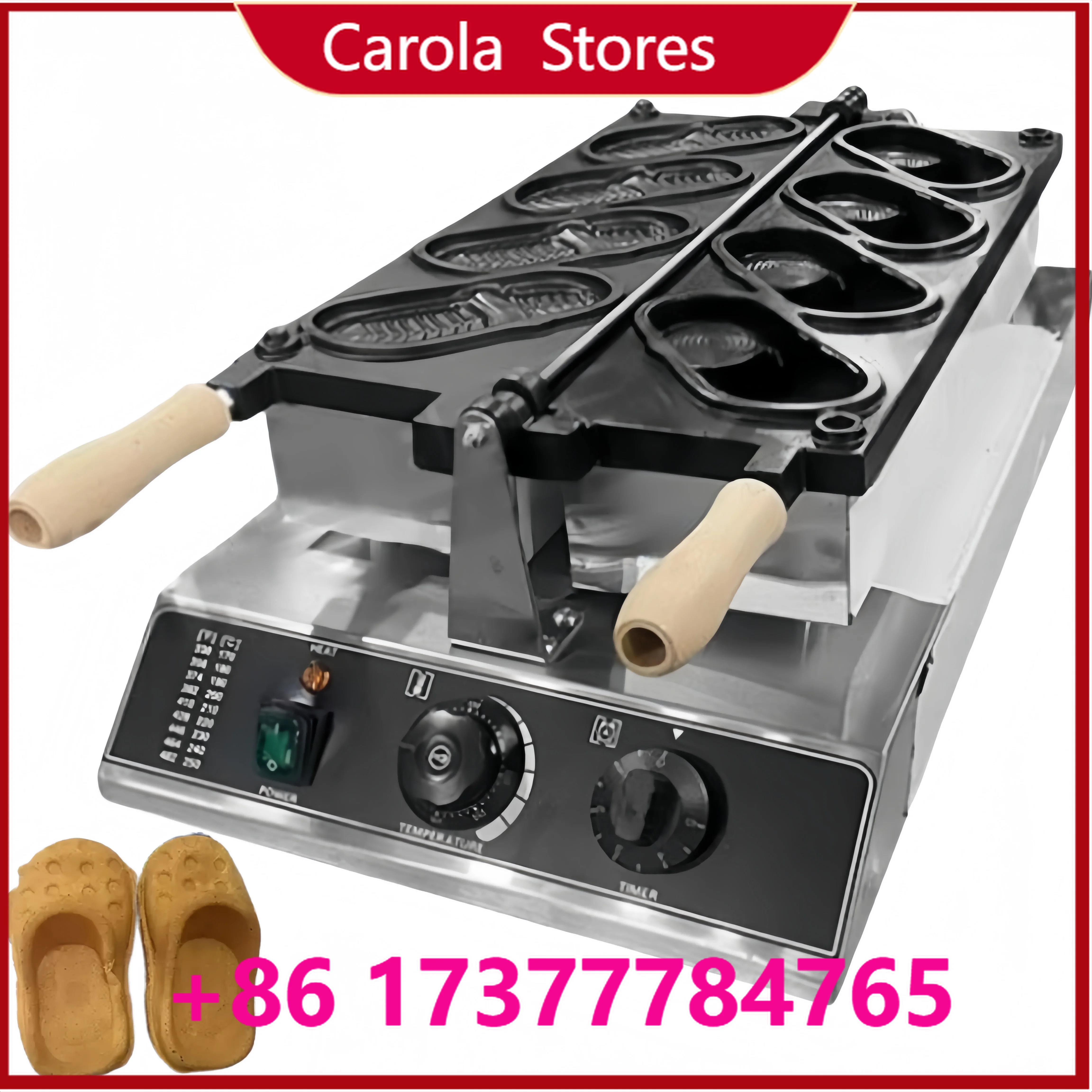 New process Crocodile Shoes Shaped Electric Waffle Maker 6 Pcs Crocs with 4 Pcs Gas Option 220 V New Condition Electric Waffle