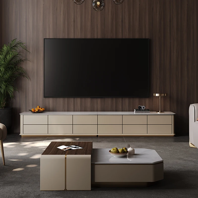 ライト高級テレビキャビネットイタリア収納リビングルームミニマリストテレビキャビネットドールハウスゲーマームエブルパラテレビ玄関家具