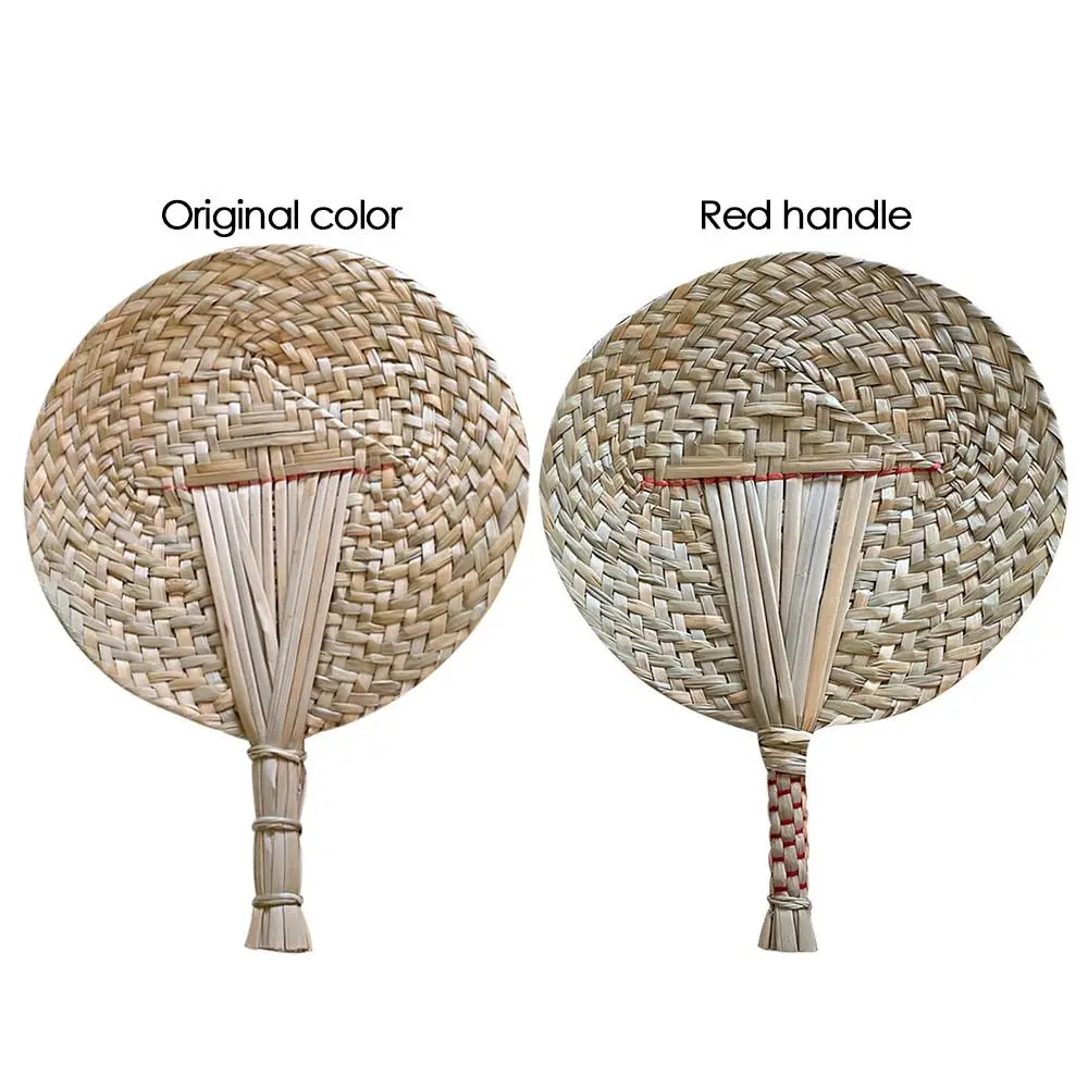 Natural Fans Summer Handheld Cattail Hand Fans Mosquito Repellent Handmade Straw Fan Cooling Supplies