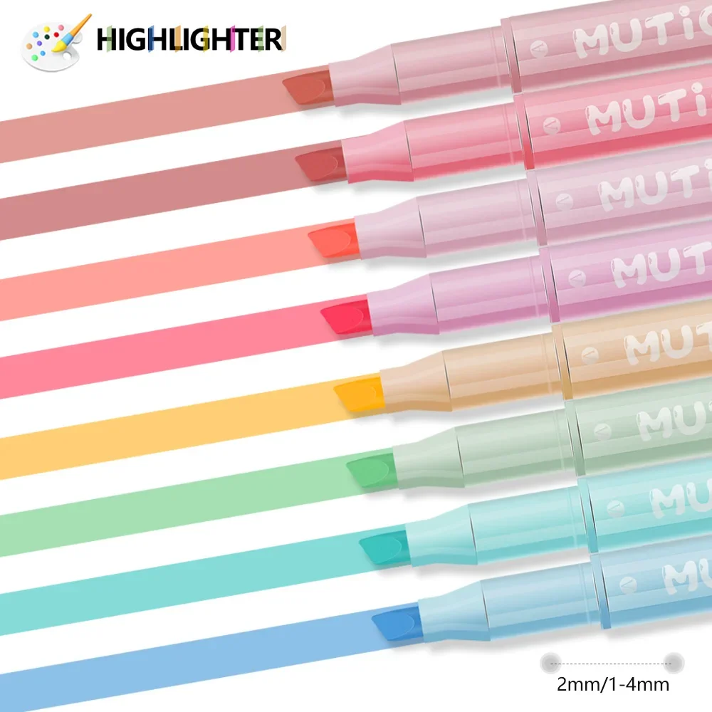 Double Head Highlighter Pens Set Water Based Marker Pen Graffiti Markers Highlighters Art Colored Sketching Kawaii Stationery