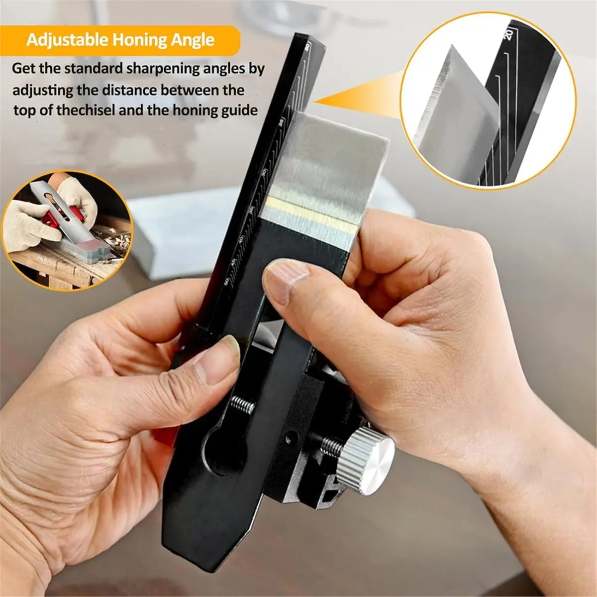 Honing Guide Woodworking Tool, Chisel Sharpening Jig,Chisels Sharpener of Whetstone,Fits Planer and Blades 0-2.55 Inches