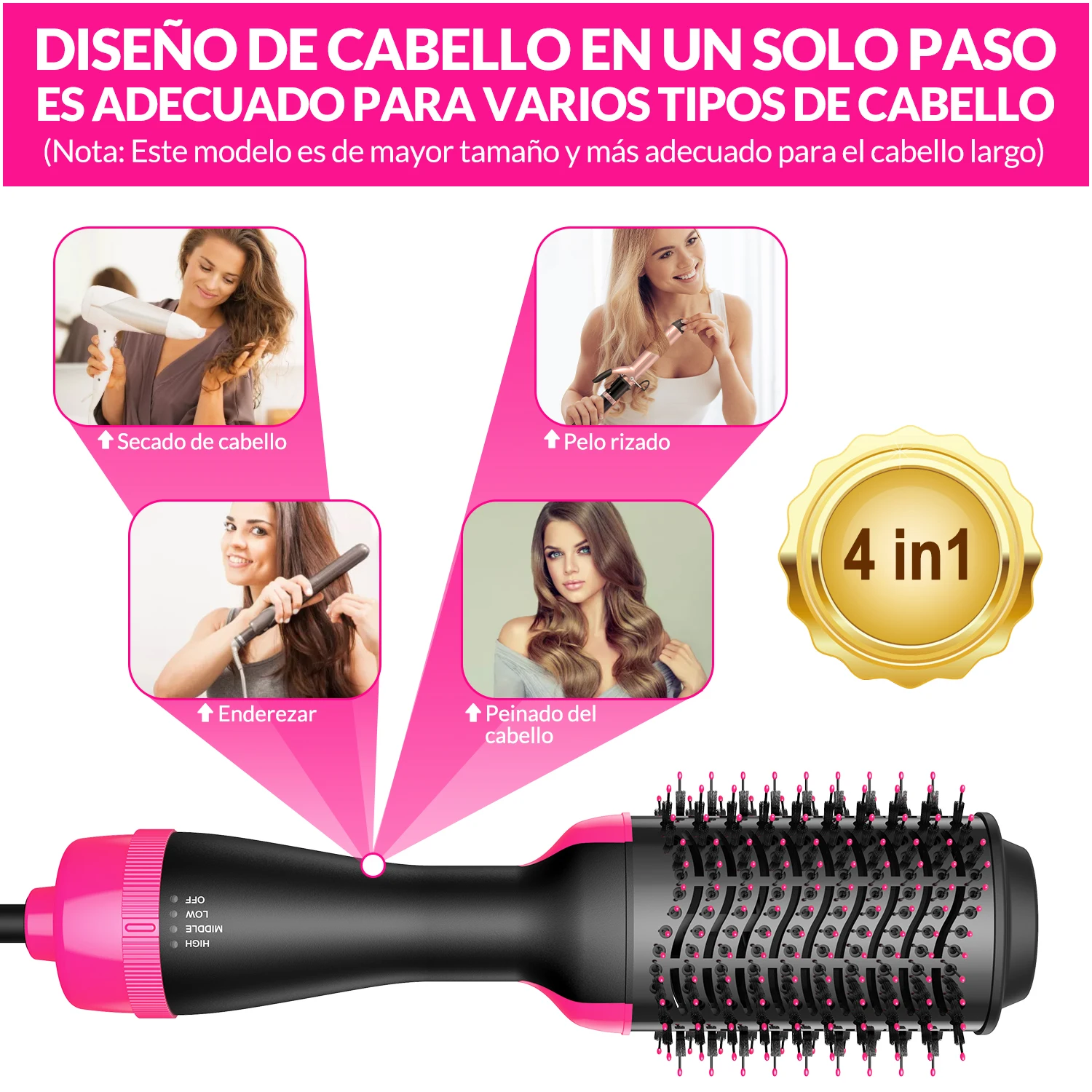 Hair Dryer Brush Multifunction Curler Comb Styler and Hot Air Brush One Step Hair Dryer Professional Hair Straightening Brush