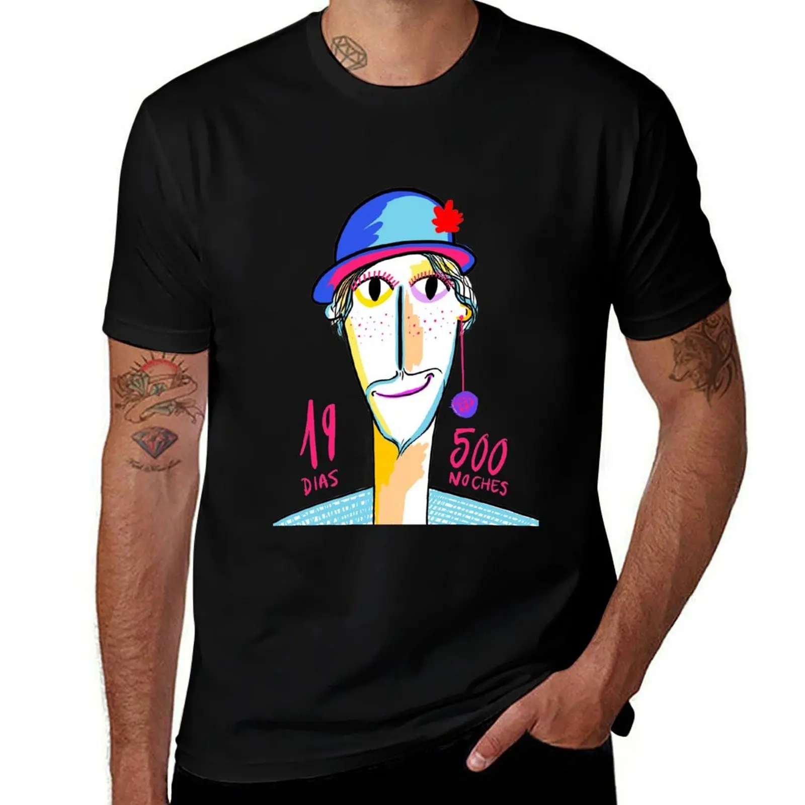 

Joaquin Sabina, 19 days and 500 nights, illustration T-Shirt t shirts for man slim fit T-Shirt