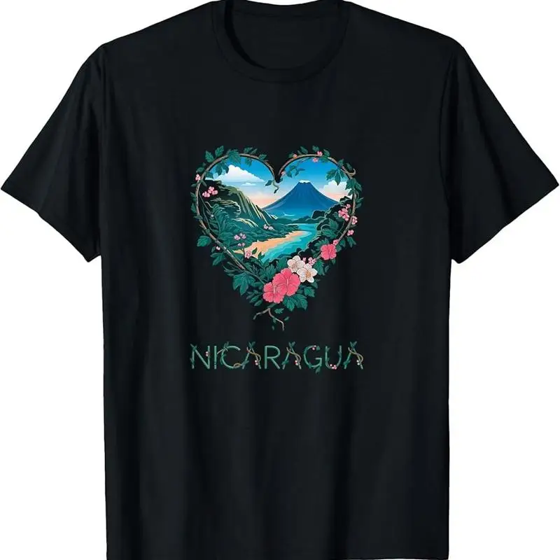 

Nicaragua Floral Heart Nicaraguan Volcano Lovers' Souvenir T Shirt