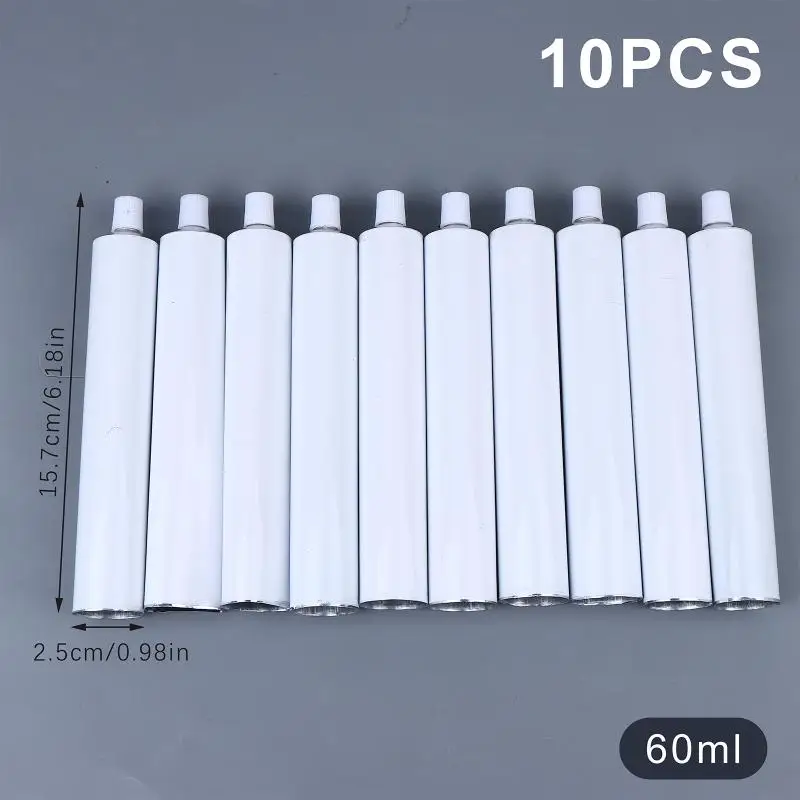 New 10Pcs Empty Aluminum Paint Tubes 30/60/100Ml Paint Tubes For Storing Paint Acrylic Watercolor Gouaches Oils & Making Paint