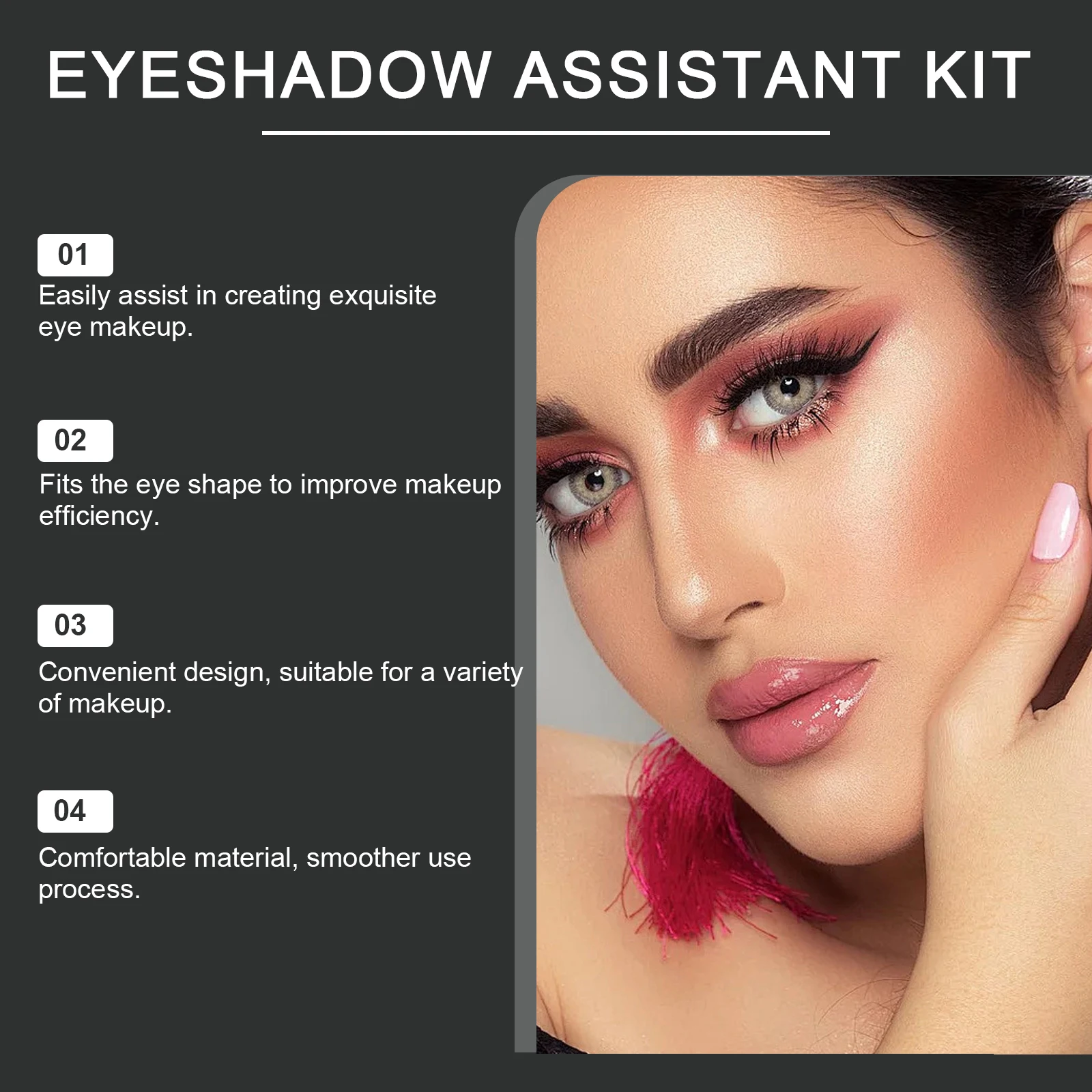 Strumento riutilizzabile per ombretto femminile Modello per trucco rapido per occhi Strumenti portatili per trucco per ombretto da viaggio adatti ai principianti