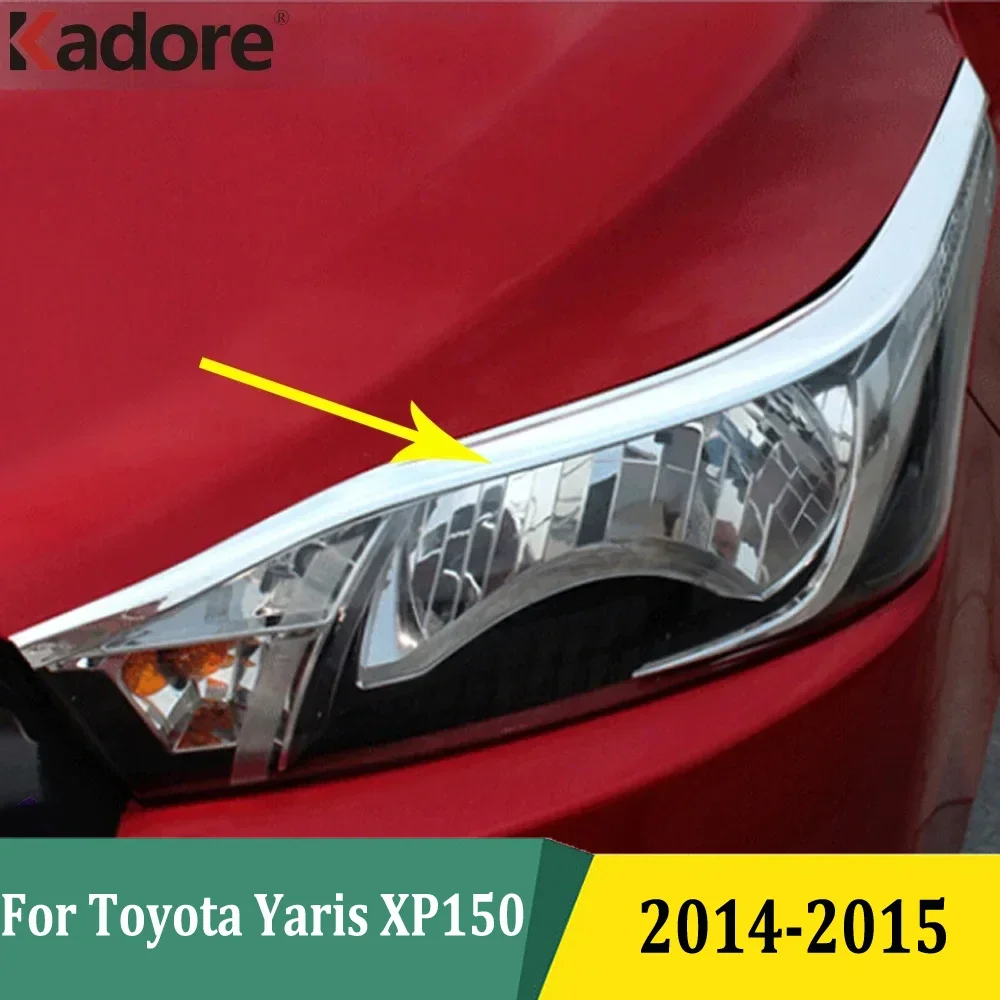 

For Toyota Yaris XP150 Hatchback 5dr 2014 2015 Headlight Eyebrow Strips Front Head Lamp Cover Trim Car Styling Accessories