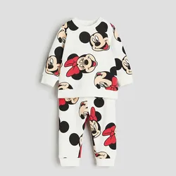 Completo di stampa Minnie Mouse neonate felpa Set primavera autunno abbigliamento bambini top + pantaloni abiti bambini vestito a maniche lunghe