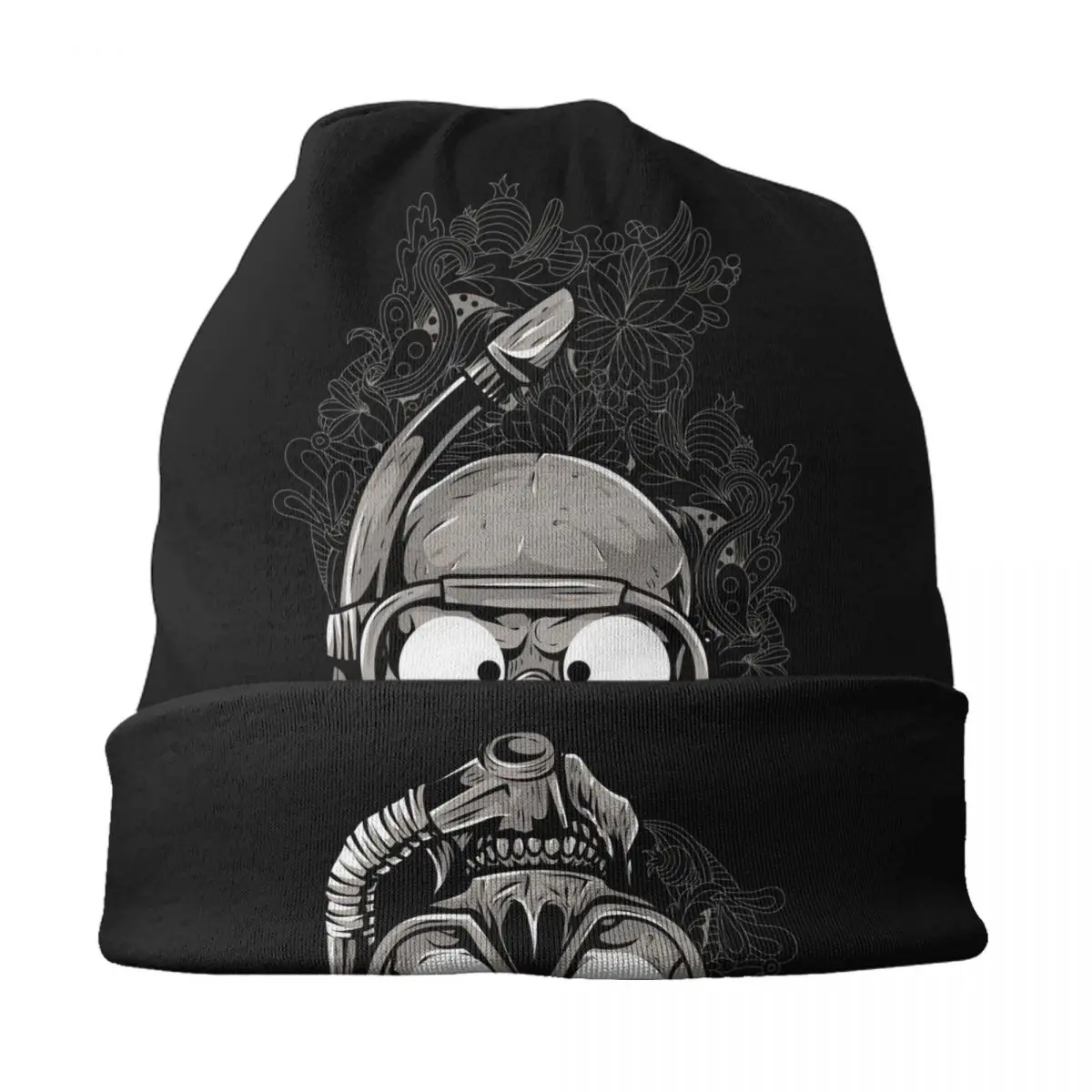 مخصص الغوص الجمجمة الغوص غواص بونيه القبعات الهيب هوب الحياكة قبعة للنساء الرجال الشتاء الدافئ Skullies Beanies قبعات #3