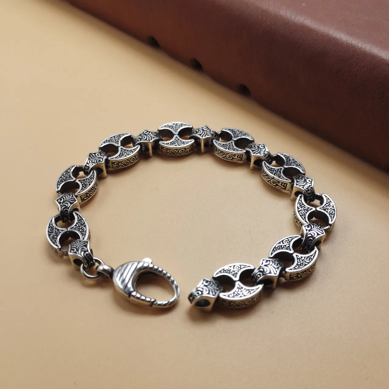 Silver jewelry Tang grass chain bracelet hip-hop hopfashion style s925 pure silver fashion style pig nose bracelet for men and w