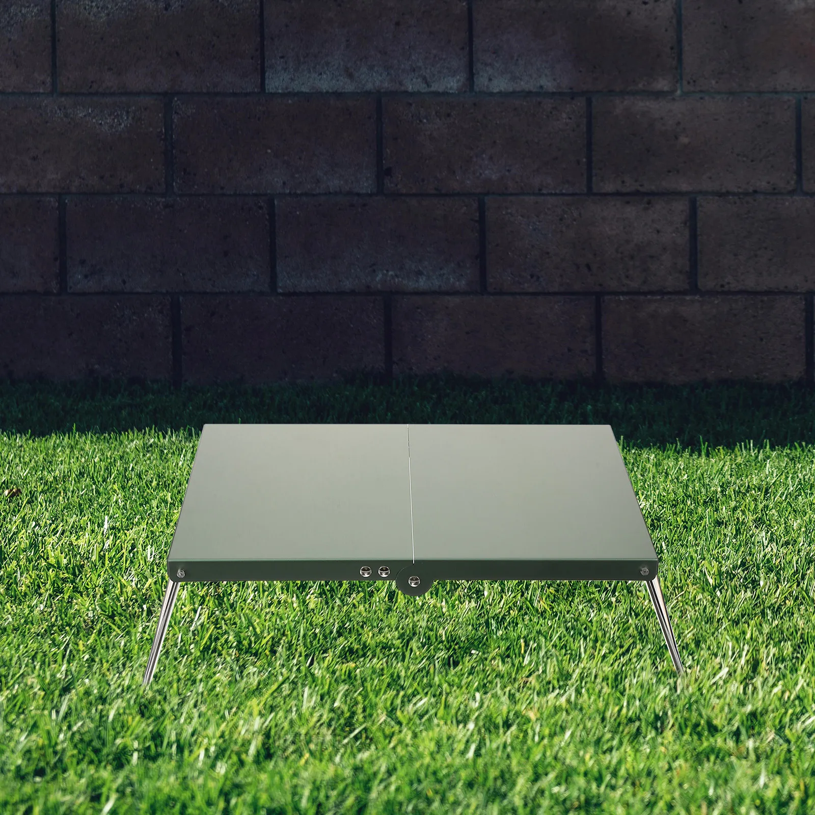 

Stainless Steel Foldable Camping Table Portable Outdoor Picnic Hiking Fishing Compact Lightweight Easy Storage Carry