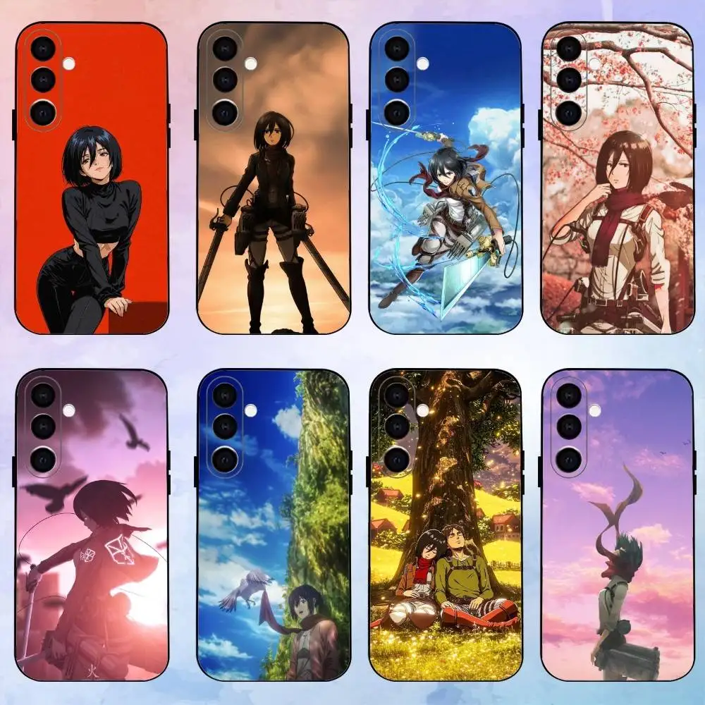 a-attack-on-t-titan-m-mikasa-phone-case-for-samsung-galaxy-a73a72a71a70a53a52a51others-soft-black-shell