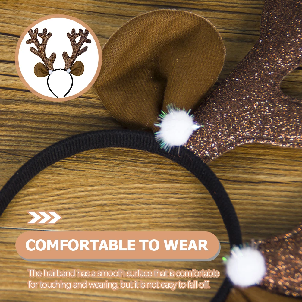 

2 Pcs Antler Headband Hairband Deer Ears Women Decorate ry Horn Antlers Plastic Cute