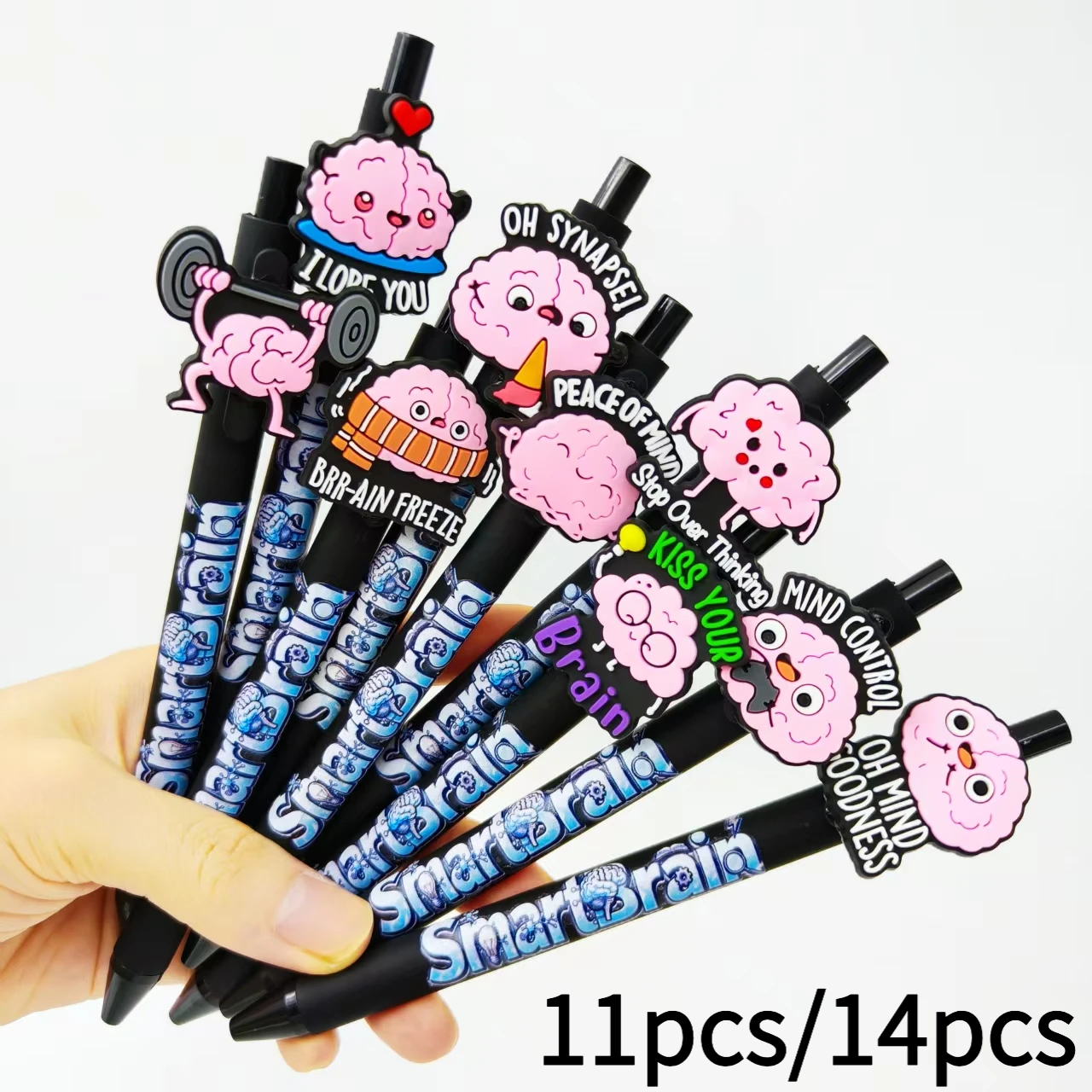 

11 шт./14 шт. розовые патчи для моделирования мозга, черная шариковая ручка