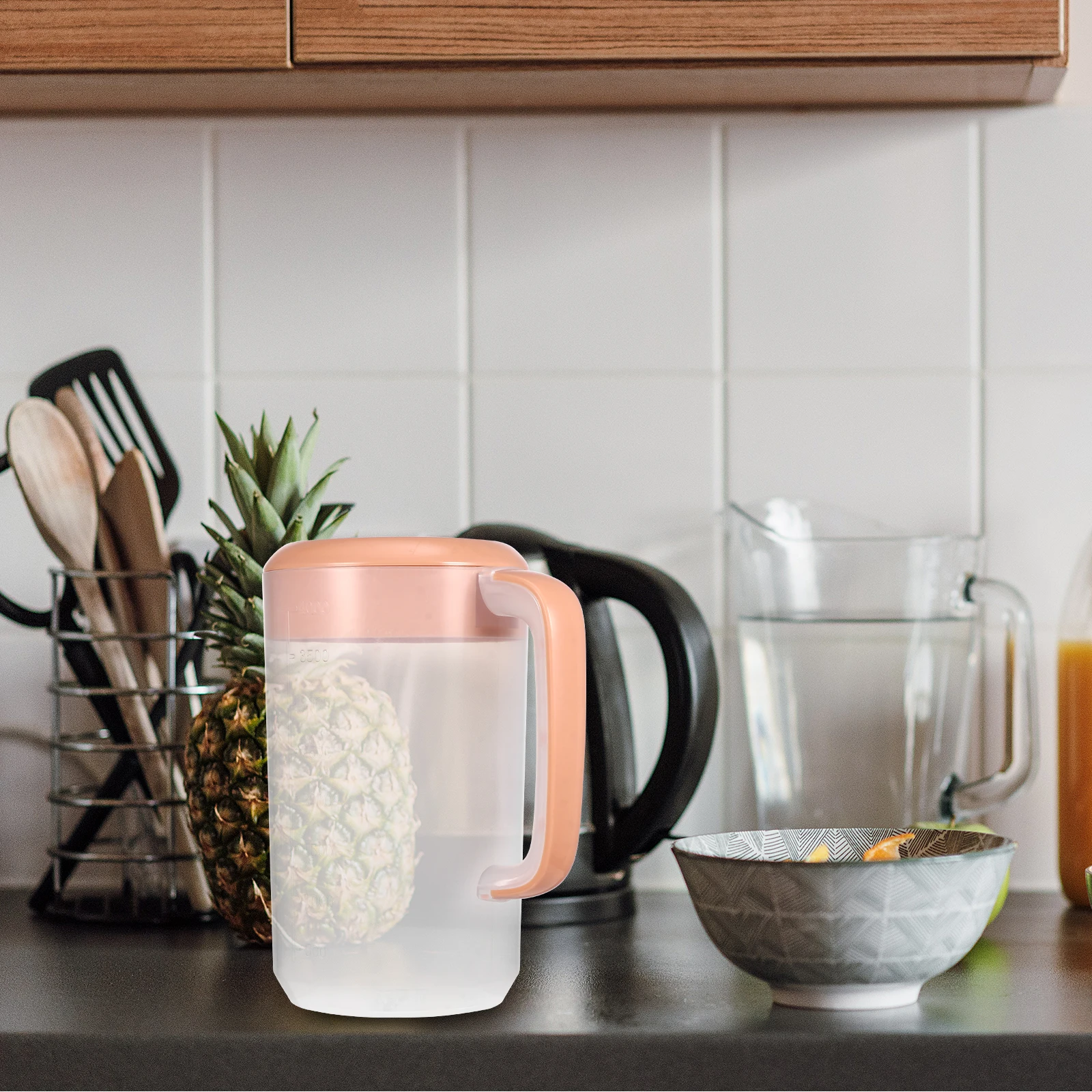 

Water Kettle with Lid Large Plastic Pitcher for Juice Tea Lemonade Cold Brew Iced Drinks Beverage Dispenser Fridge Safe Jug