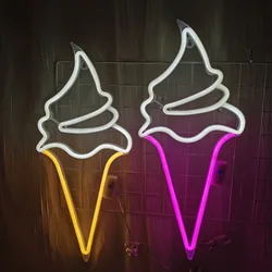 Led Ice Cream Neon LightLed Ice Home Party Indoor Bedroom Room Bar Club Decorative Lamp Wedding Sign Wall Lights Neon Led Decor