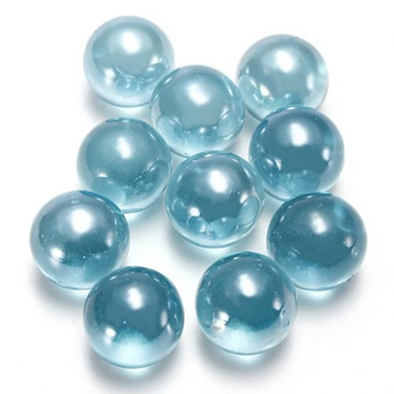 20 Pcs Marbles 16Mm Glass Marbles Knicker Glass Balls Decoration Color Nuggets Toy Green + Light Blue Set