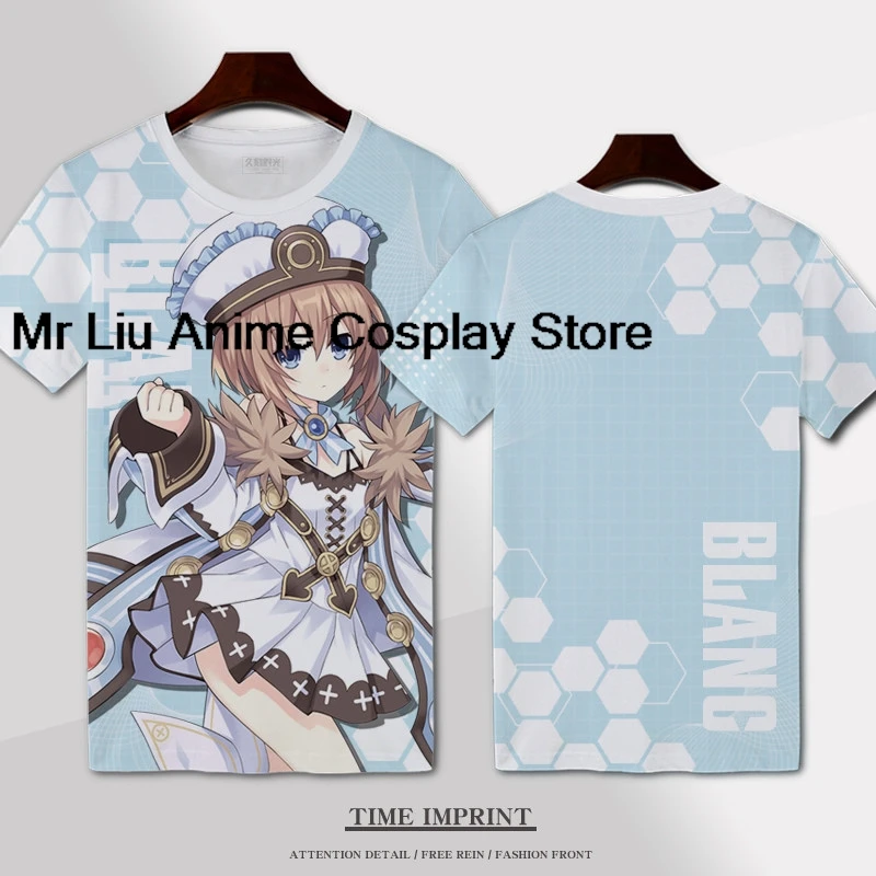 3D Print Anime Hyperdimension Neptunia Neptune Short Sleeve Street Hip Hop Fashion T-shirt Casual Oversized Cosplay Tees