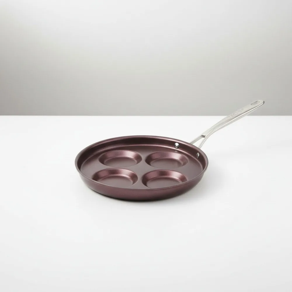 

Сковорода для яиц с антипригарным покрытием на 4 чашки — идеальные круглые яйца, блины и гамбургеры, без PFOA, легко чистится, корейский дизайн