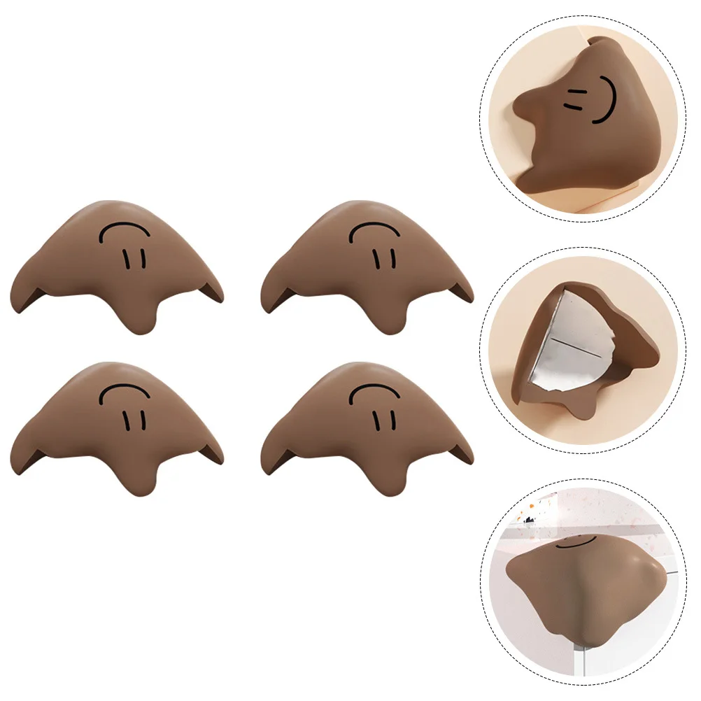 4 قطعة المضادة للتصادم ركن الحرس سيليكون واقيات زوايا الطاولة لسلامة الطفل الأثاث حواف إطار السرير رف الكتب القهوة