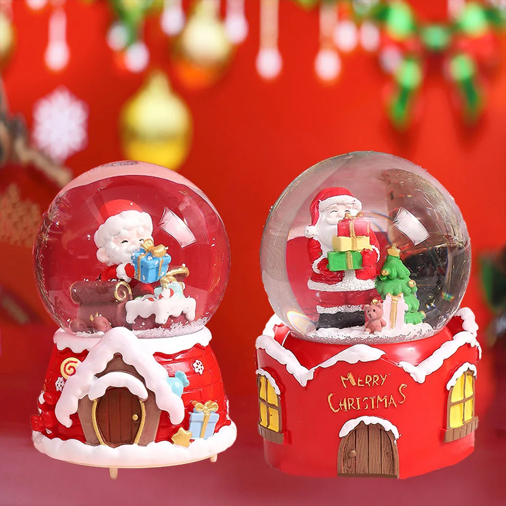 Enchanting Christmas Glowing Snow Globe Ornament – Perfect Holiday Decor Santa Claus Glowing Ball Christmas Gifts