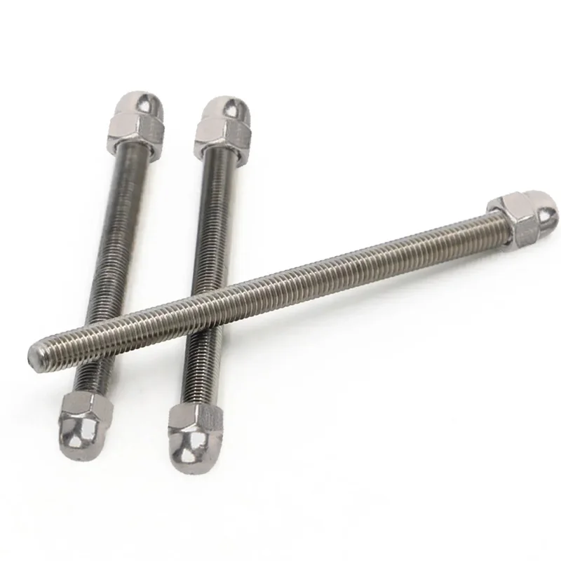 304 Kit Mur Tutup Hex Batang Berulir Penuh Baja Tahan Karat DIN975 DIN1587 Set Mur Kubah Sekrup Kancing M3 M4 M5 M6 M8