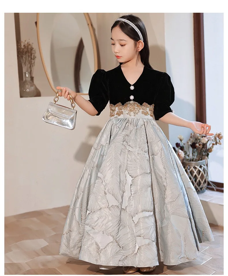 Elegant Appliques Dress Girls Wedding Kids Dresses for Girl Party Teenage Princess Bridesmaid Dress Christmas Communion Costume