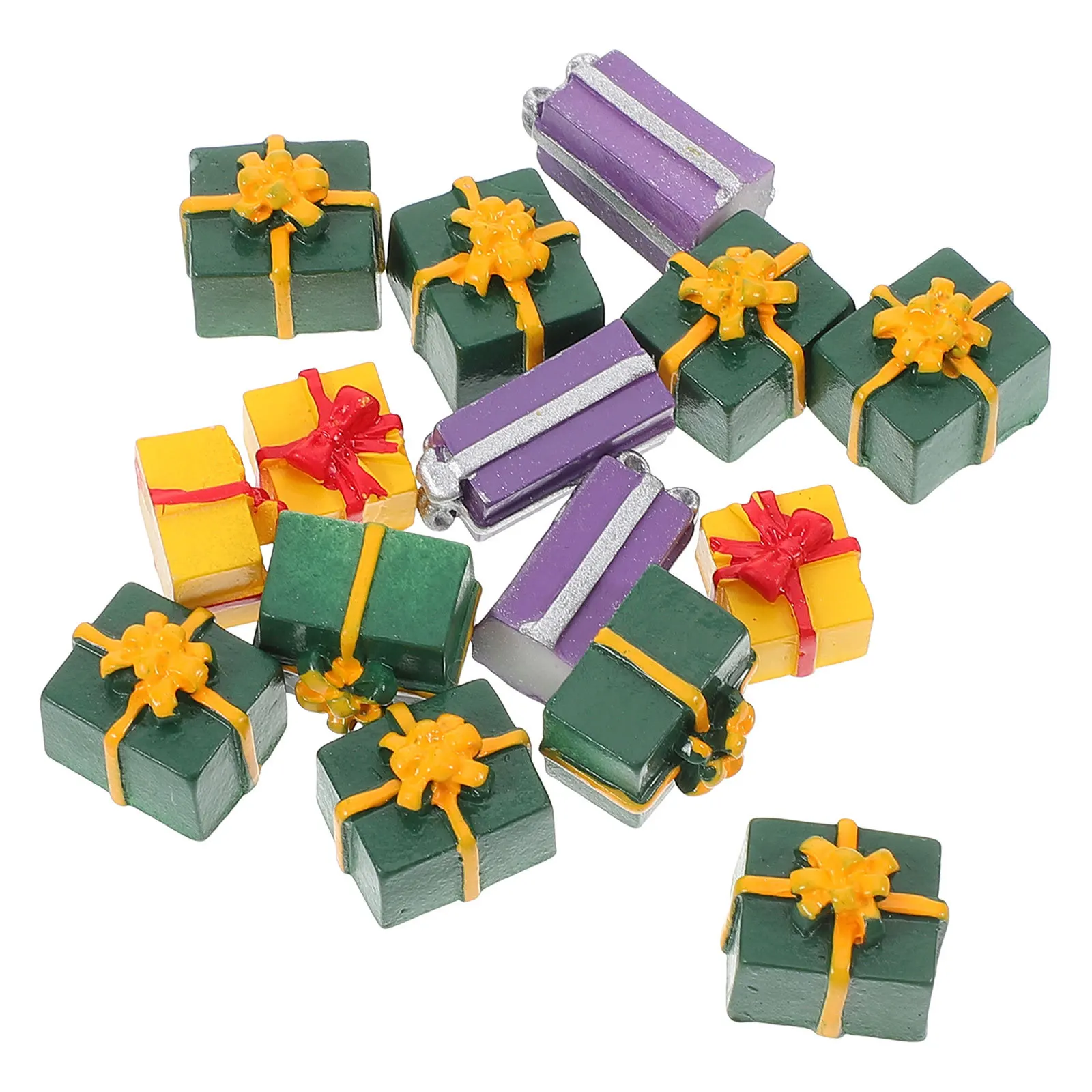 

15Pcs Resin Christmas Gift Box DIY Accessory Handwork Craft Material for Phone Decoration and More Christmas Ornament