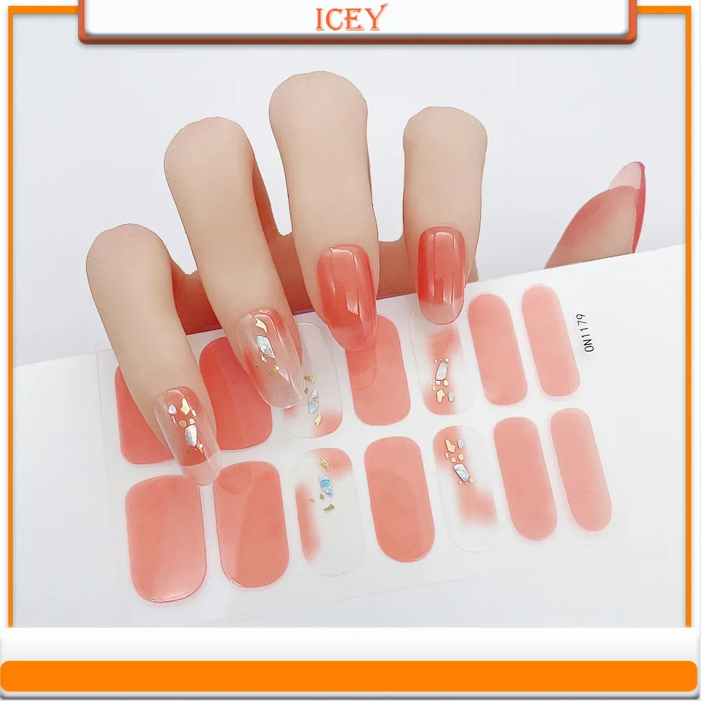 

Icey Beauty 1set Nail Sticker Imitation Diamond 3D Laser Hot Stamping Heart-shaped Nail Sticker Full Sticker