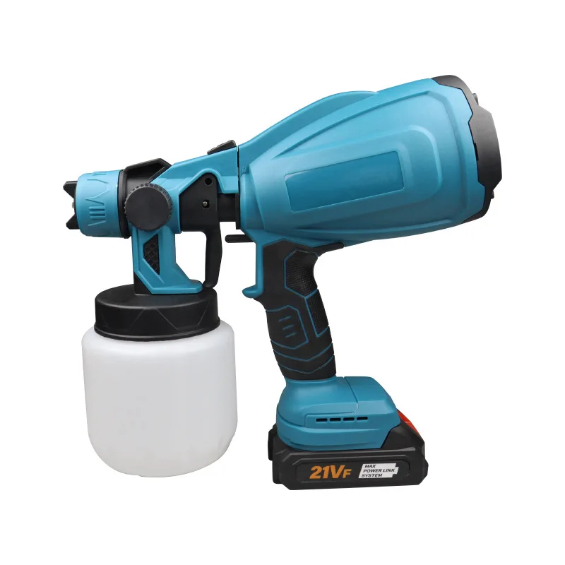 21V Cordless Paint Sprayer Electric Spray Gun Lithium Powered Adjustable DIY Home Furniture Wall Latex Paint Spraying Machine