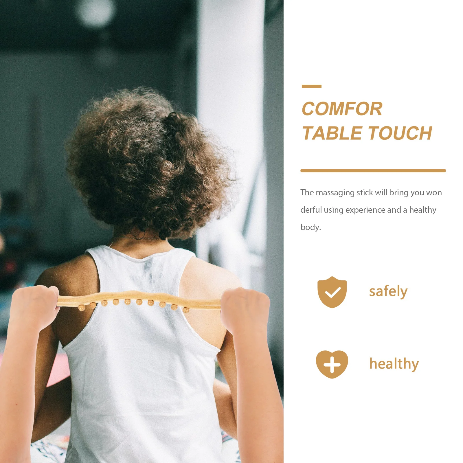 

Multi-Functional Body Massage Stick Premium Wood Manual Back Massager Scraping Therapy Tool Muscle Massager Massage Stick