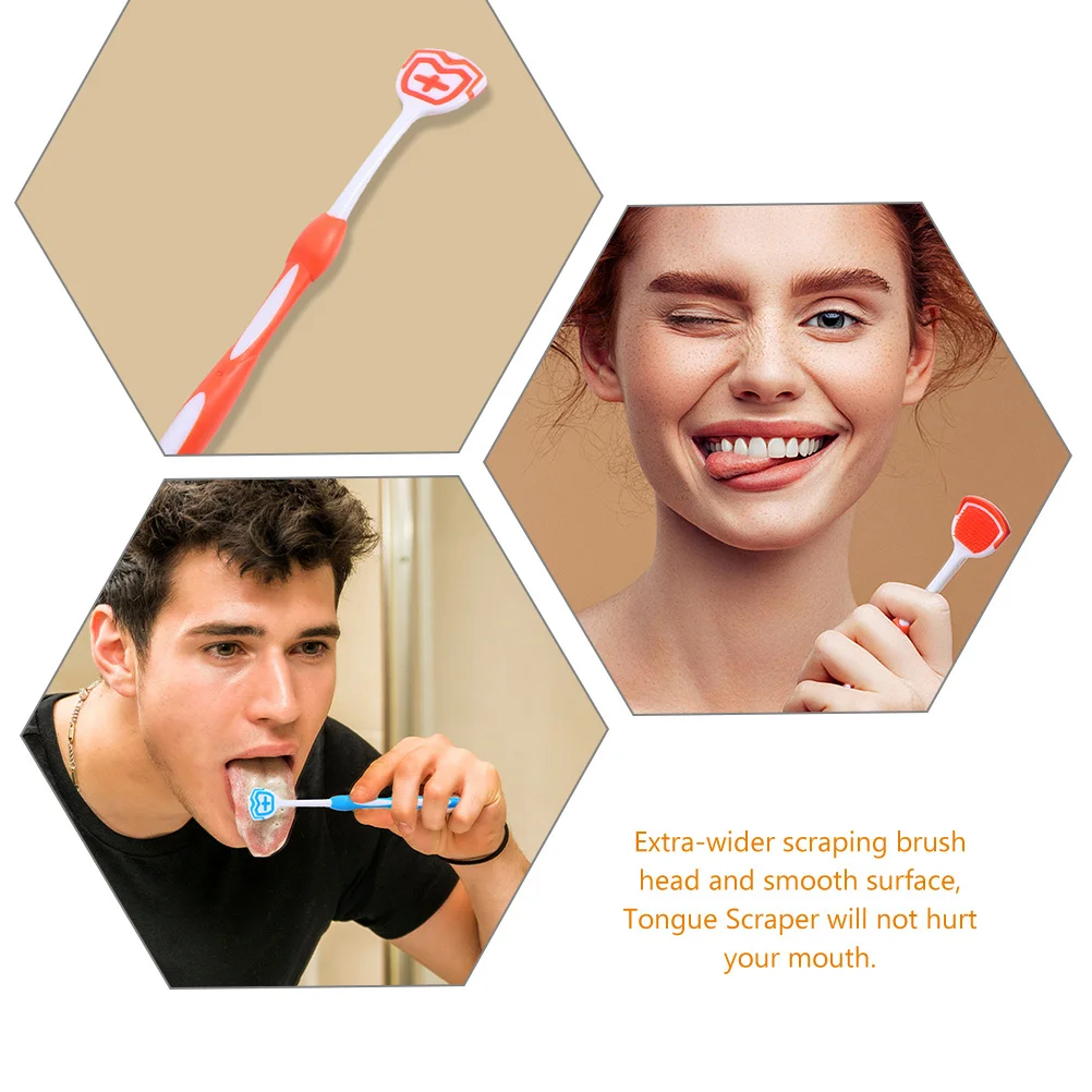 2 قطعة مكشطة اللسان للبالغين مريح اضافية أوسع رأس فرشاة السلس دائم خفيفة الوزن المحمولة اللسان الأنظف أدوات طب الأسنان #4