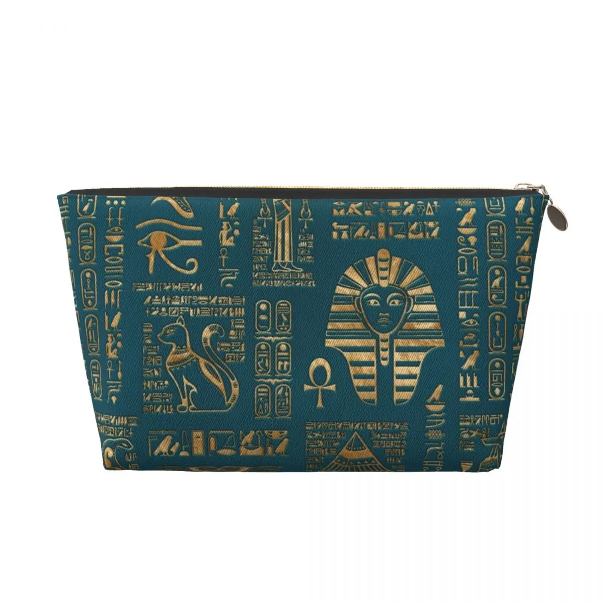 Custom Egyptian Hieroglyphs And Deities Makeup Bag Travel Cosmetic Organizer Kawaii Ancient Egypt Pharaoh Storage Toiletry Bags