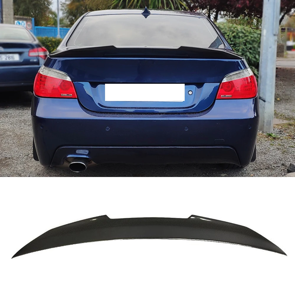 Rear Trunk Spoiler for BMW 5 Series E60 Base Sedan M Sport M5 2004 - 2009 Carbon Fiber Rear Trunk Boot Lip Wing Lid Spoiler FRP