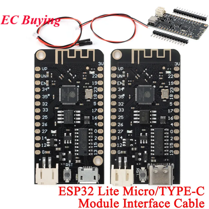 ESP32 Lite V370 WiFi Bluetooth papan pengembangan ESP-32 LOLIN32 REV1 CH340G mikropython 4MB mikro tipe-c USB UNTUK Arduino