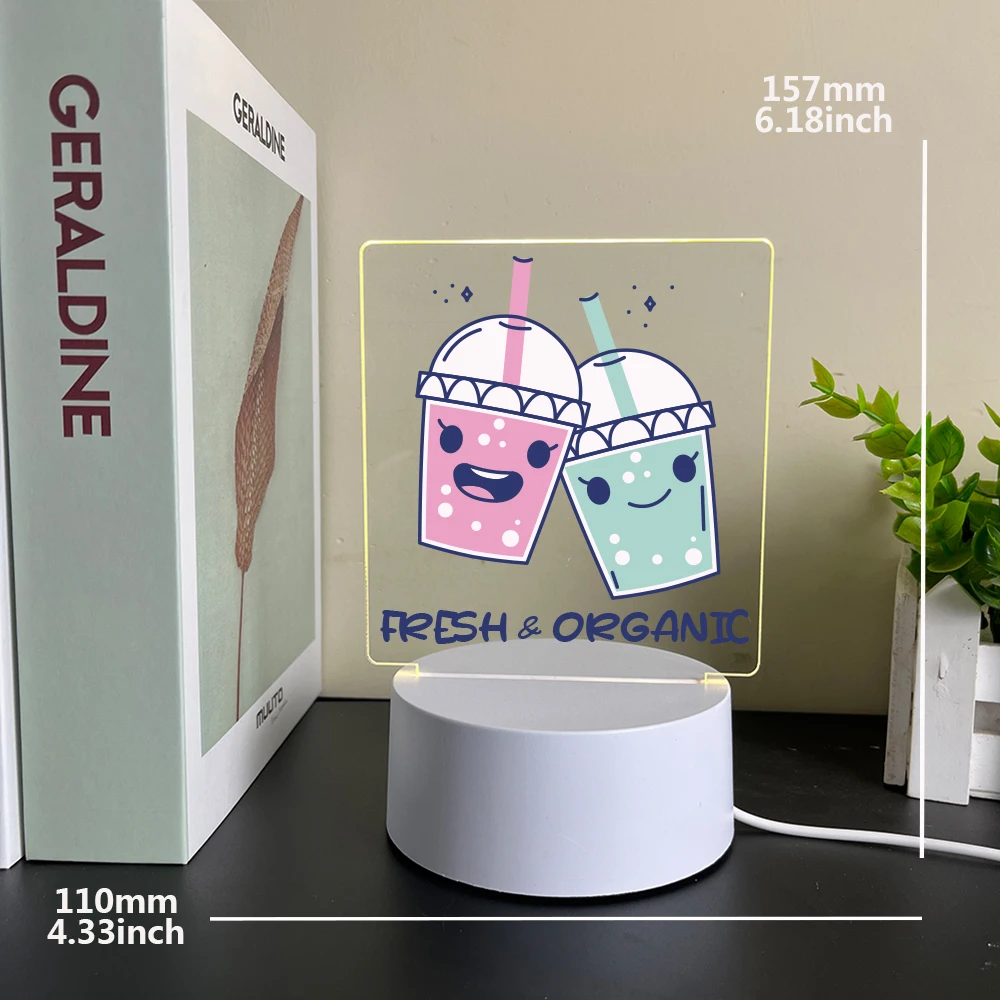 Personalized Custom Milk Tea DIY  3D Lamp Mange Avatar Room Decor Gift Decoration Children'S Gift