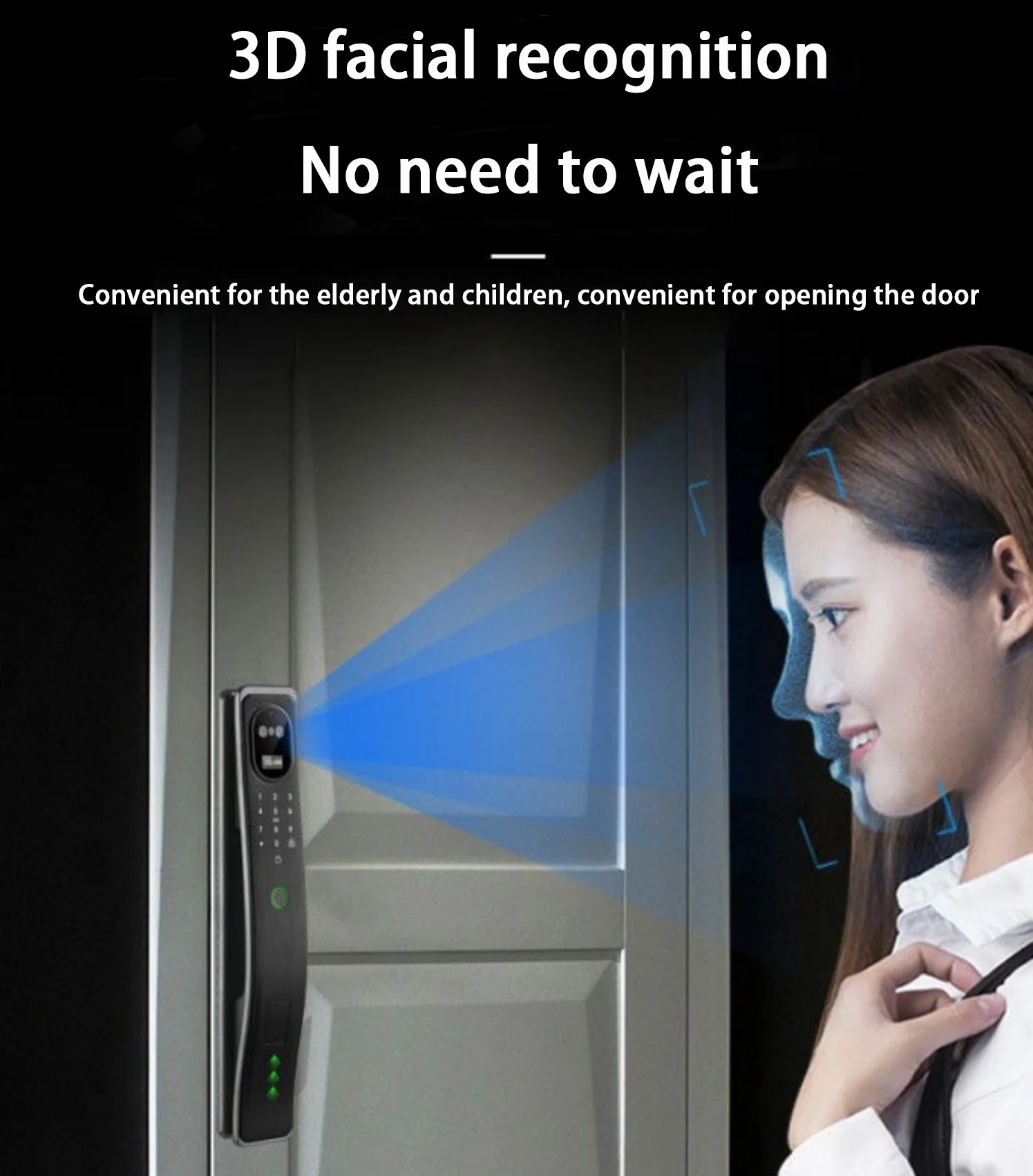 Smartier Wholesale Price Smart Face Recognition Door Lock Intelligent Fingerprint Keyless Tuya Digital Door Smart Lock