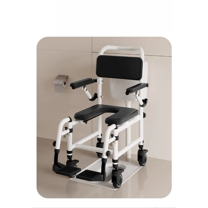 

Elderly toilet mobile toilet with wheels disabled bathroom bath small wheelchair paralyzed home care toilet chair