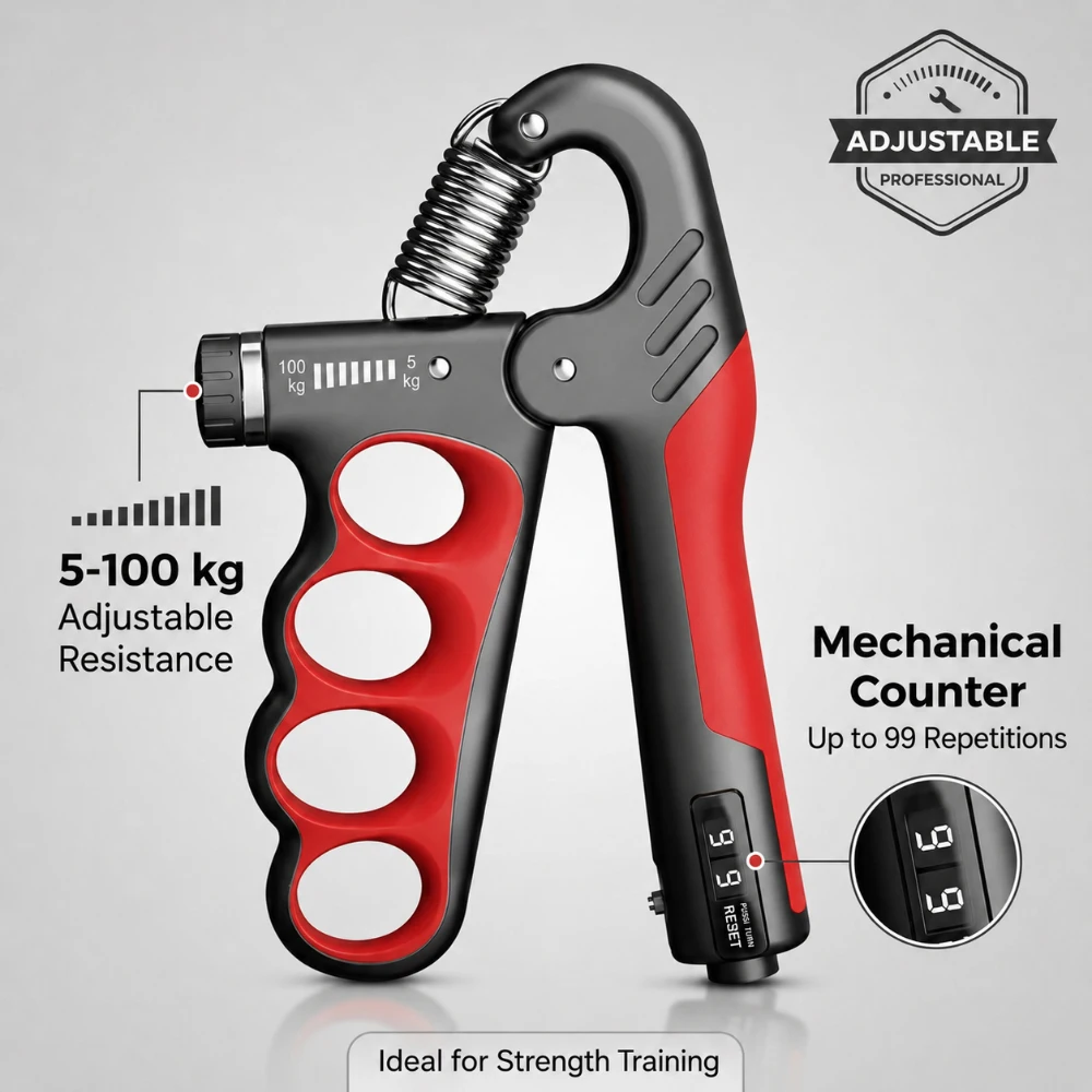 5-100kg Adjustable Hand Grip Unisex Strengthener Wrist Expander for UnisexHand Strength Fitness Training Muscle Recovery