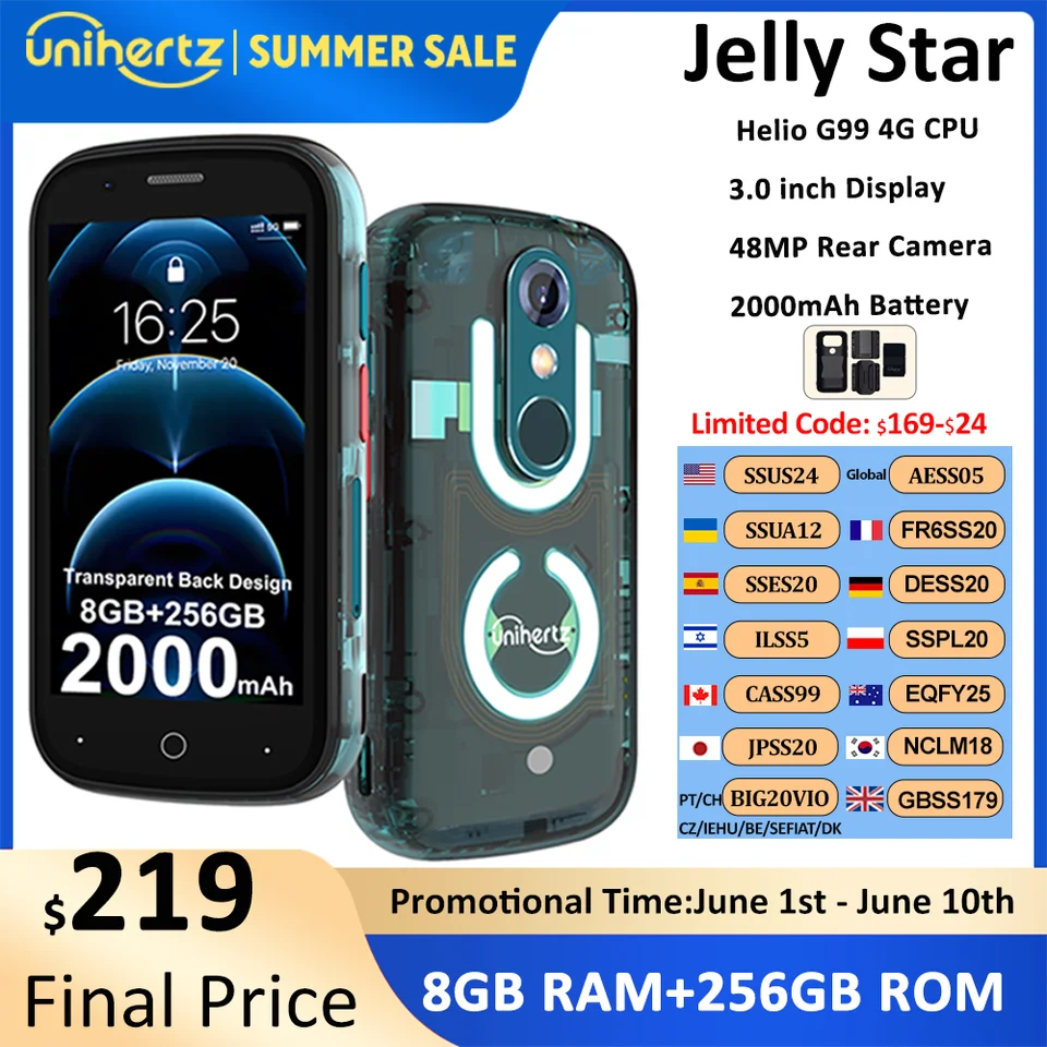 Unihertz Jelly Star Android 13 8GB 256GB Led Light Unlocked