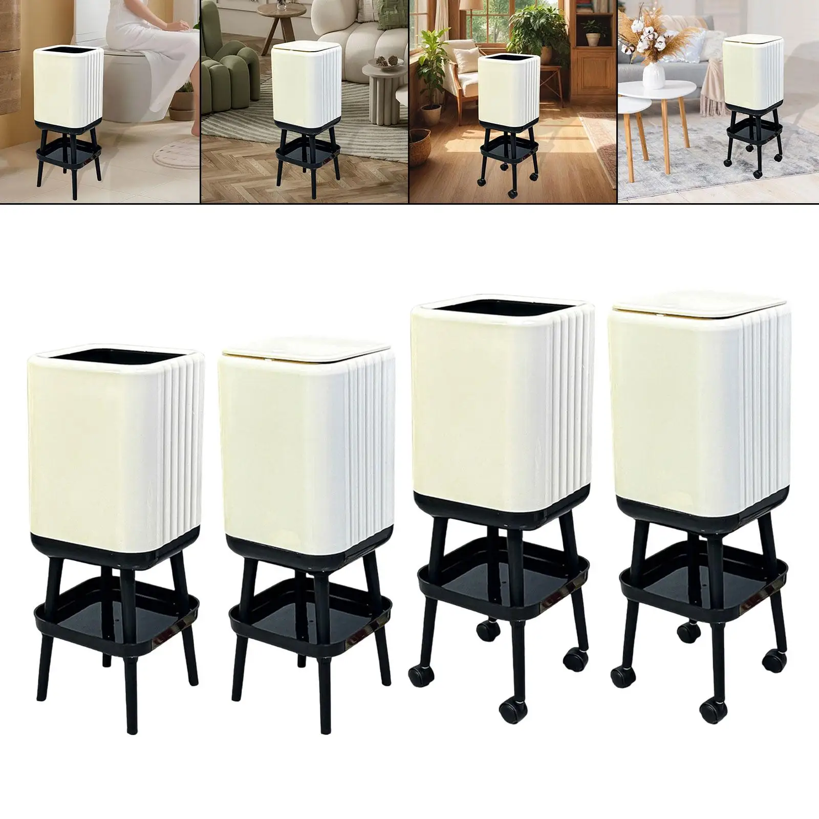 

Мусорный бак с ножками, мусорная корзина с полкой для хранения, мусорное ведро с высокими ножками, мусорное ведро для ванной комнаты, гостиной, спальни